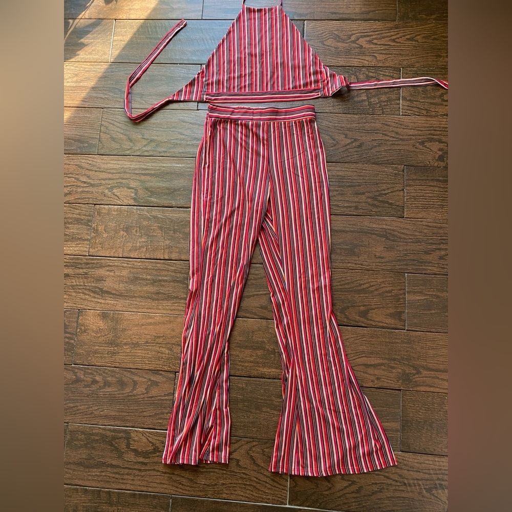 Halter top and bell bottom set
